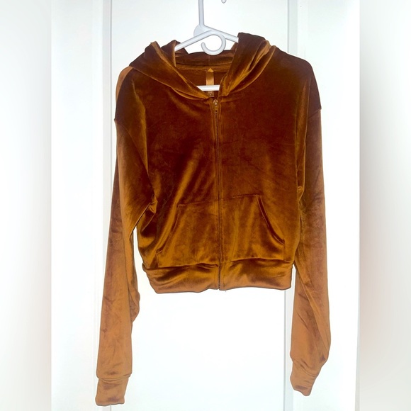 SKIMS Jackets & Blazers - Skims velour copper cropped hoodie